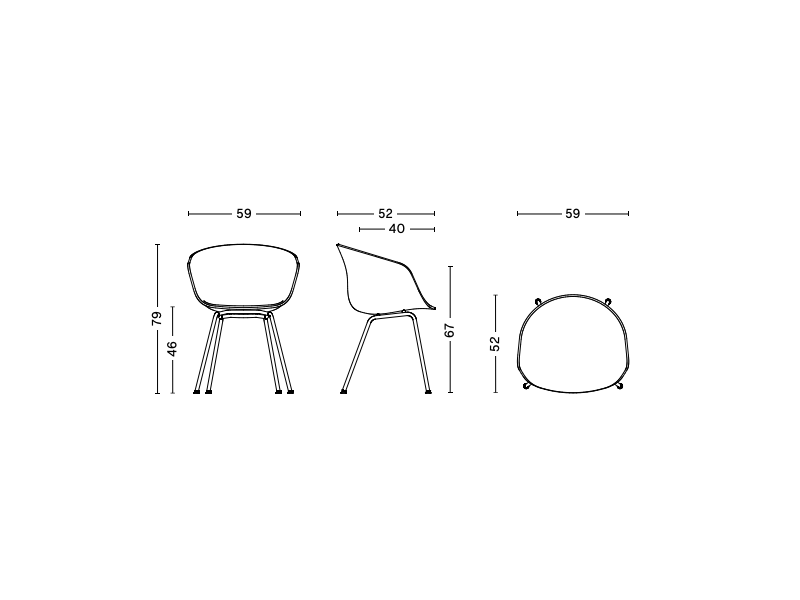 ABOUT A CHAIR - AAC 26 ARMCHAIR TUBE BASE - EXHIBIT PIECE